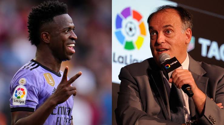 President of LaLiga, Tebas, apologises for his outburst about Vinicius Jr's racism claim.